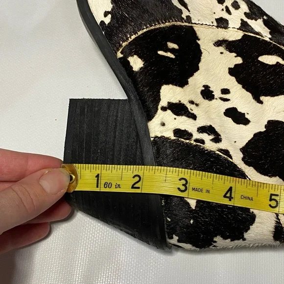 Dingo Black and White Cowhide Ankle Boots 8 1/5 leather - Picture 8 of 10